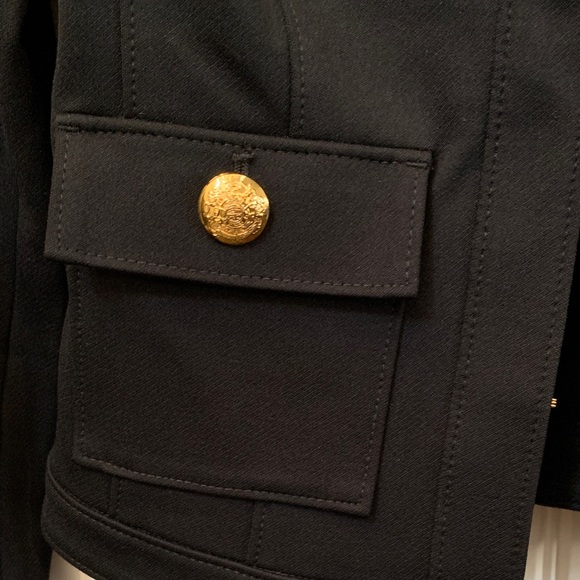 White House Black Market Elegant Black Blazer with Gold Accents - Picture 4 of 9